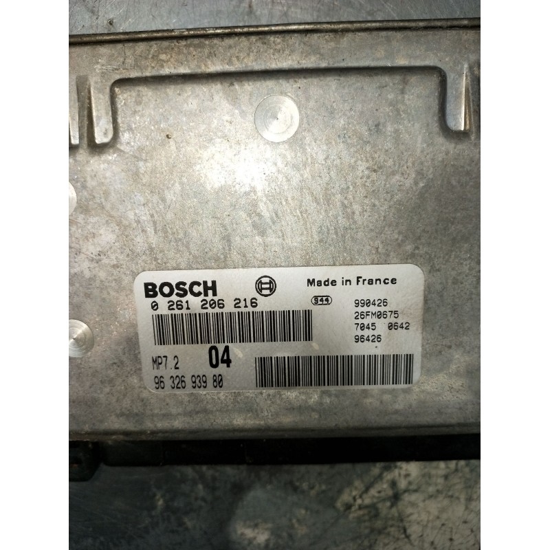 Recambio de centralita motor uce para peugeot 206 hatchback (2a/c) 1.6 i referencia OEM IAM 0261206216 9632693980 26FM0675 1998