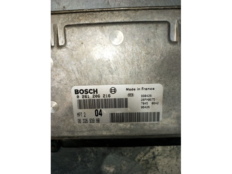 Recambio de centralita motor uce para peugeot 206 hatchback (2a/c) 1.6 i referencia OEM IAM 0261206216 9632693980 26FM0675 1998