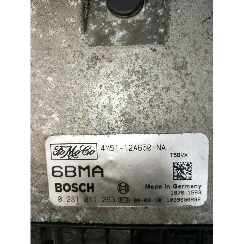 Recambio de centralita motor uce para ford focus c-max (dm2) 1.6 tdci referencia OEM IAM 0281011263 4M5112A650NA 1039S06938 2003