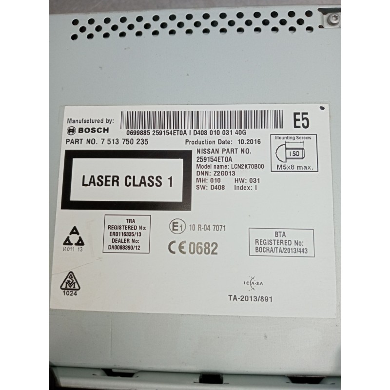 Recambio de sistema audio / radio cd para nissan x-trail iii (t32_, t32r, t32rr) 1.6 dci all mode 4x4-i (nt32) referencia OEM IA