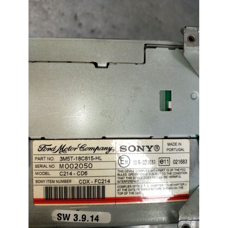 Recambio de sistema audio / radio cd para ford focus c-max (dm2) 1.6 tdci referencia OEM IAM 3M5T18C815HL C214CD6 2003