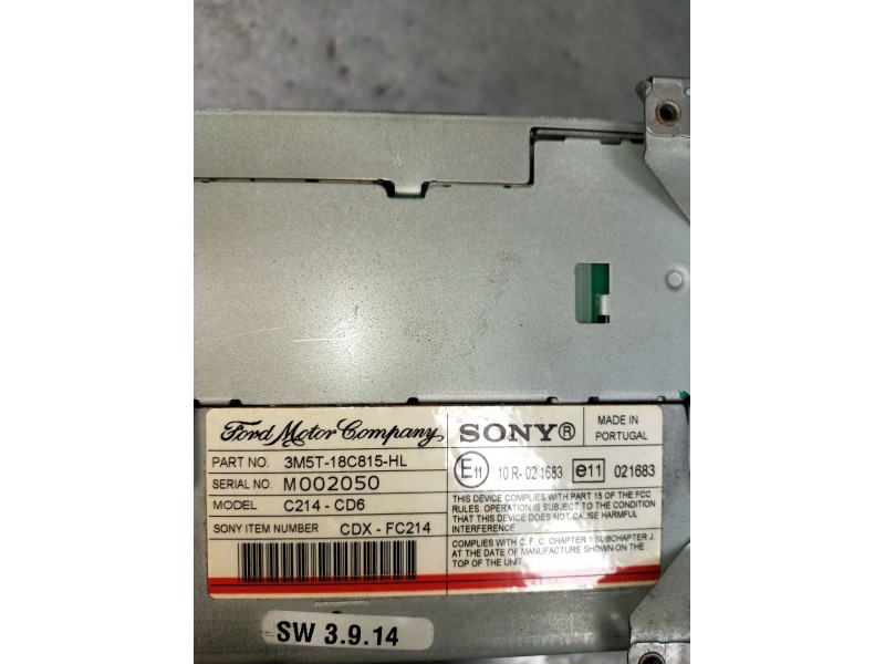 Recambio de sistema audio / radio cd para ford focus c-max (dm2) 1.6 tdci referencia OEM IAM 3M5T18C815HL C214CD6 2003