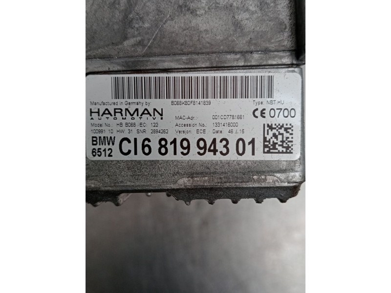 Recambio de sistema audio / radio cd para bmw 5 (f10) 520 d referencia OEM IAM T8GB067 81994301 651281994301 2014