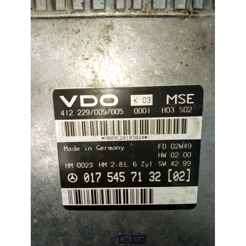 Recambio de centralita motor uce para mercedes-benz clase c (w202) c 280 (202.028) referencia OEM IAM 0175457132 412229009005 19