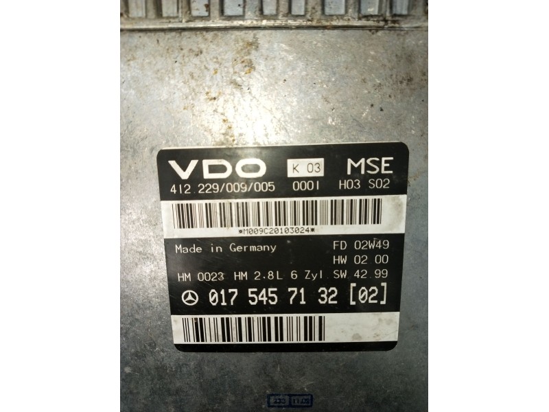 Recambio de centralita motor uce para mercedes-benz clase c (w202) c 280 (202.028) referencia OEM IAM 0175457132 412229009005 19