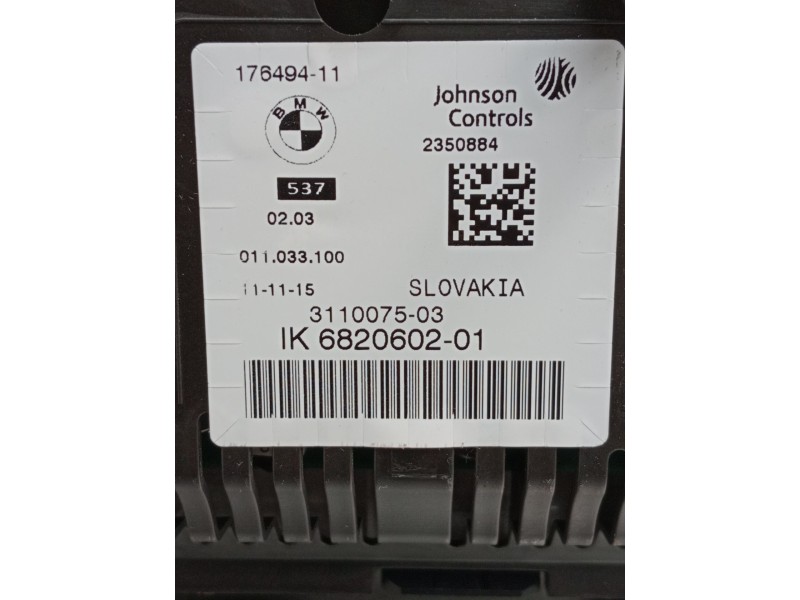 Recambio de cuadro instrumentos para bmw 5 (f10) 520 d referencia OEM IAM 17649411 2350884 682060201 311007503 2014