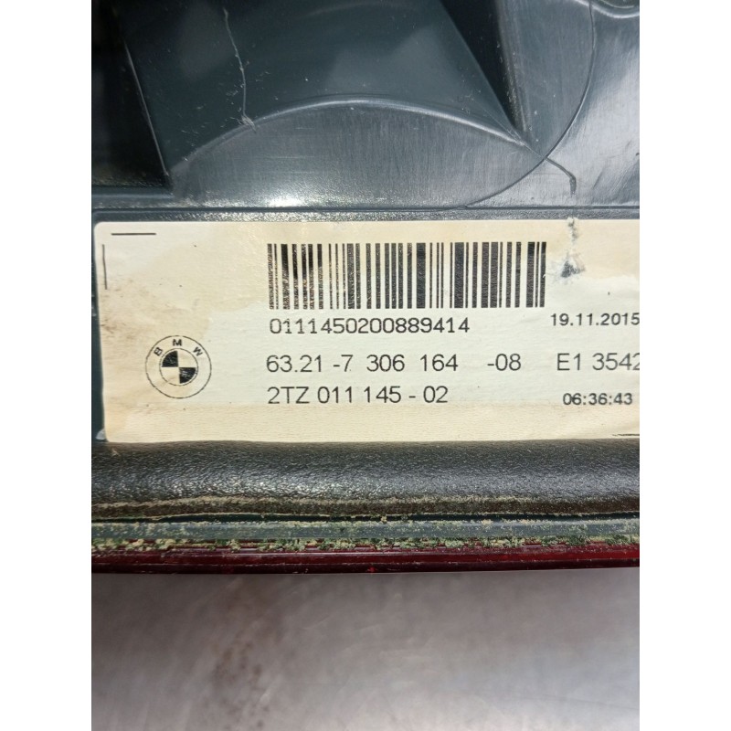 Recambio de piloto trasero derecho interior para bmw 5 (f10) 520 d referencia OEM IAM 6321730616408 2TZ01114502 2014