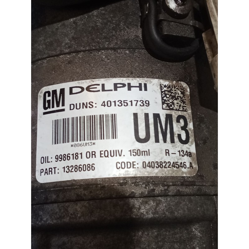 Recambio de compresor aire acondicionado para opel astra h gtc (a04) 1.7 cdti (l08) referencia OEM IAM 13286086 401351739 