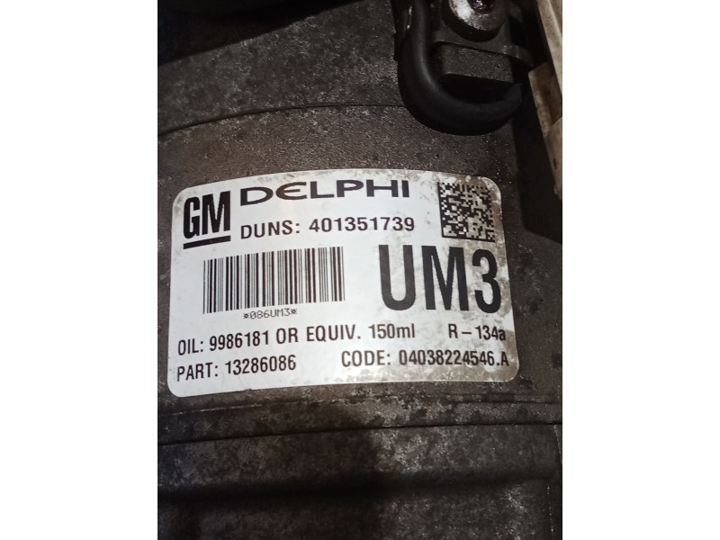 Recambio de compresor aire acondicionado para opel astra h gtc (a04) 1.7 cdti (l08) referencia OEM IAM 13286086 401351739 