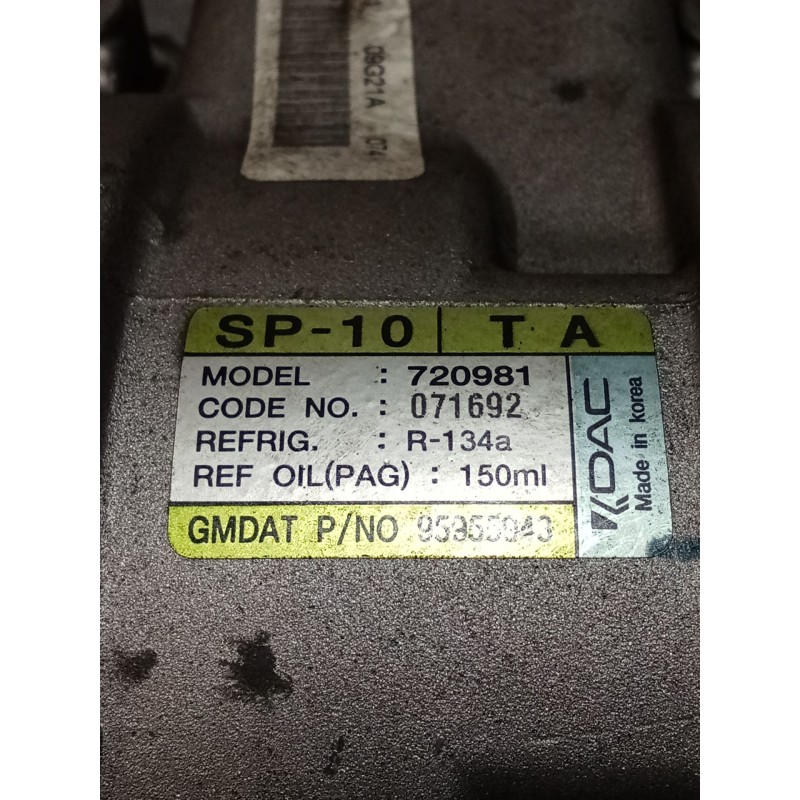 Recambio de compresor aire acondicionado para chevrolet aveo / kalos hatchback (t250, t255) 1.2 referencia OEM IAM 720981  
