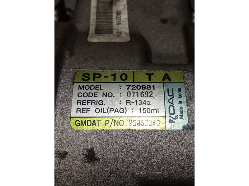 Recambio de compresor aire acondicionado para chevrolet aveo / kalos hatchback (t250, t255) 1.2 referencia OEM IAM 720981  