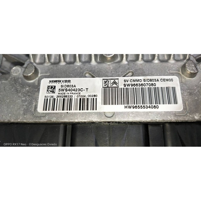 Recambio de centralita motor uce para peugeot 407 sw st sport pack referencia OEM IAM 5WS40423CT SW9663607080 HW9655534080