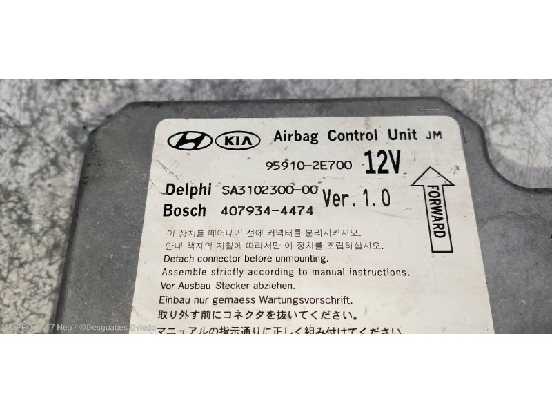 Recambio de centralita airbag para hyundai tucson (jm) 2.0 crdi style referencia OEM IAM 959102E700 4079344474 