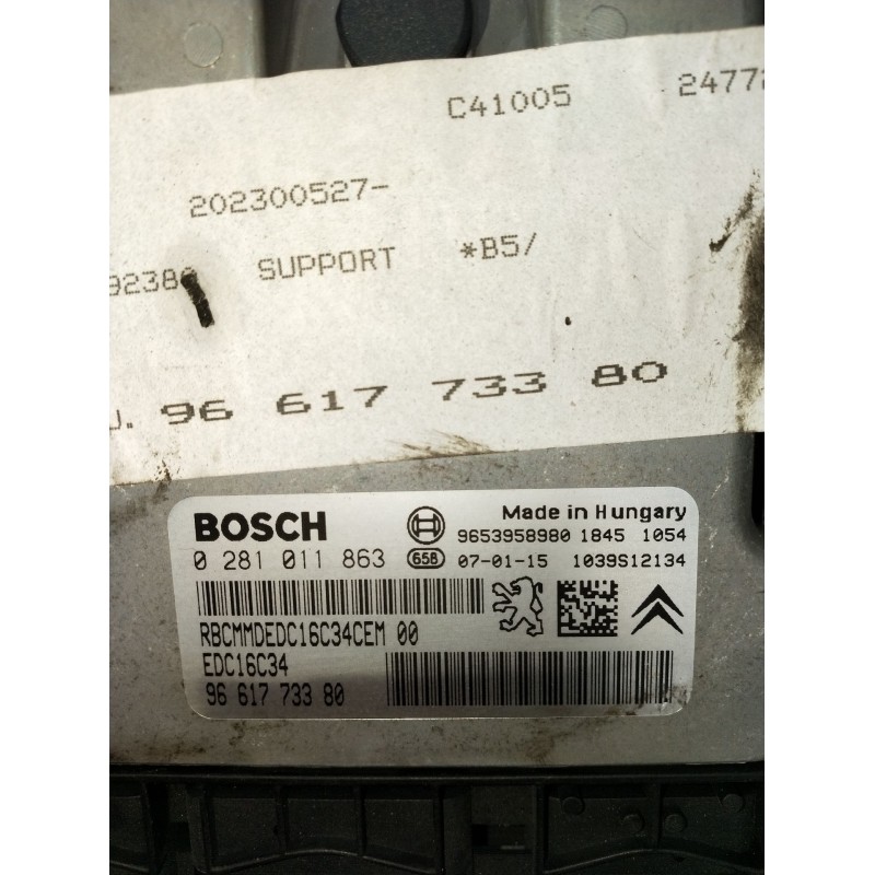 Recambio de centralita motor uce para citroën c4 coupé (la_) 1.6 hdi referencia OEM IAM 0281011863 9661773380 EDC16C34 2006