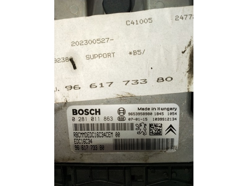 Recambio de centralita motor uce para citroën c4 coupé (la_) 1.6 hdi referencia OEM IAM 0281011863 9661773380 EDC16C34 2006