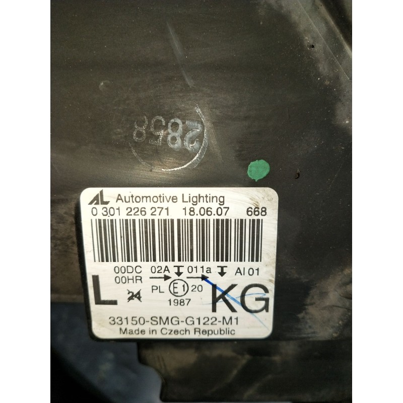 Recambio de faro izquierdo para honda civic viii hatchback (fn, fk) 2.2 ctdi (fk3) referencia OEM IAM 0301226271 LBHC00L74MA1400