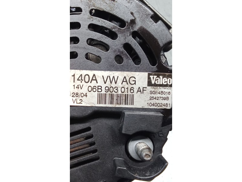 Recambio de alternador para audi a4 b6 (8e2) 2.0 referencia OEM IAM 06B903016AF SG14B016 140A