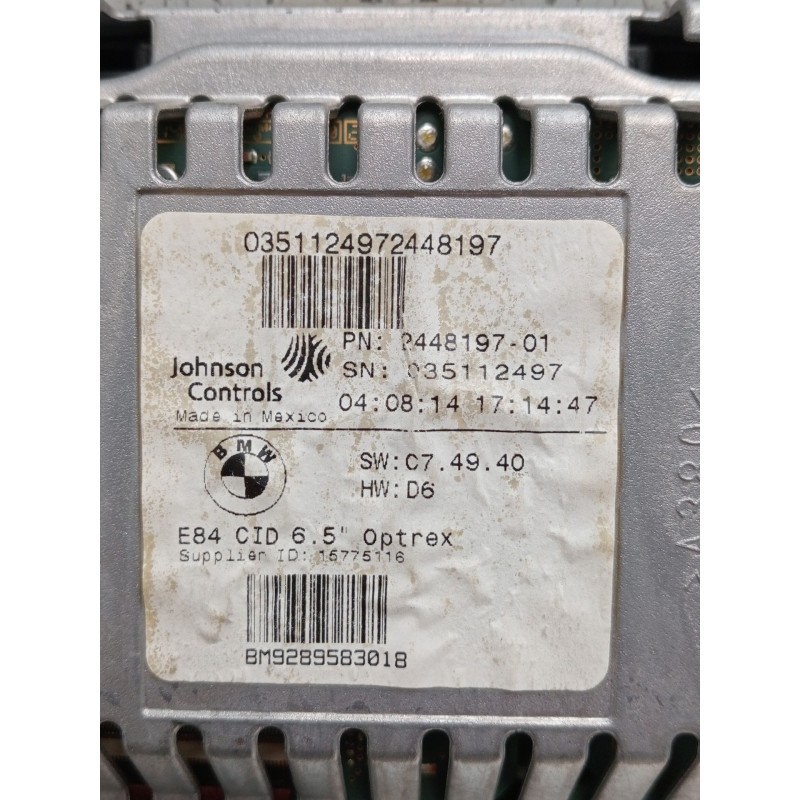 Recambio de pantalla multifuncion para bmw x1 (e84) sdrive 18 d referencia OEM IAM 244819701 035112497. BM9289583018 