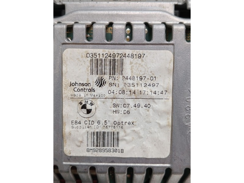 Recambio de pantalla multifuncion para bmw x1 (e84) sdrive 18 d referencia OEM IAM 244819701 035112497. BM9289583018 