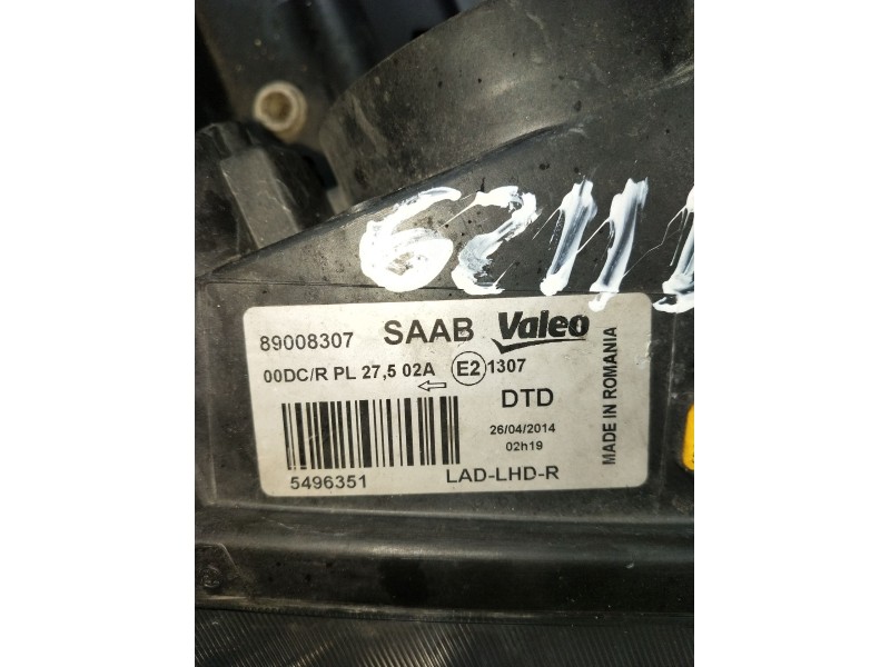 Recambio de faro derecho para saab 9-5 station wagon (ys3e) 2.2 tid referencia OEM IAM 89008307 5496351 XENON 