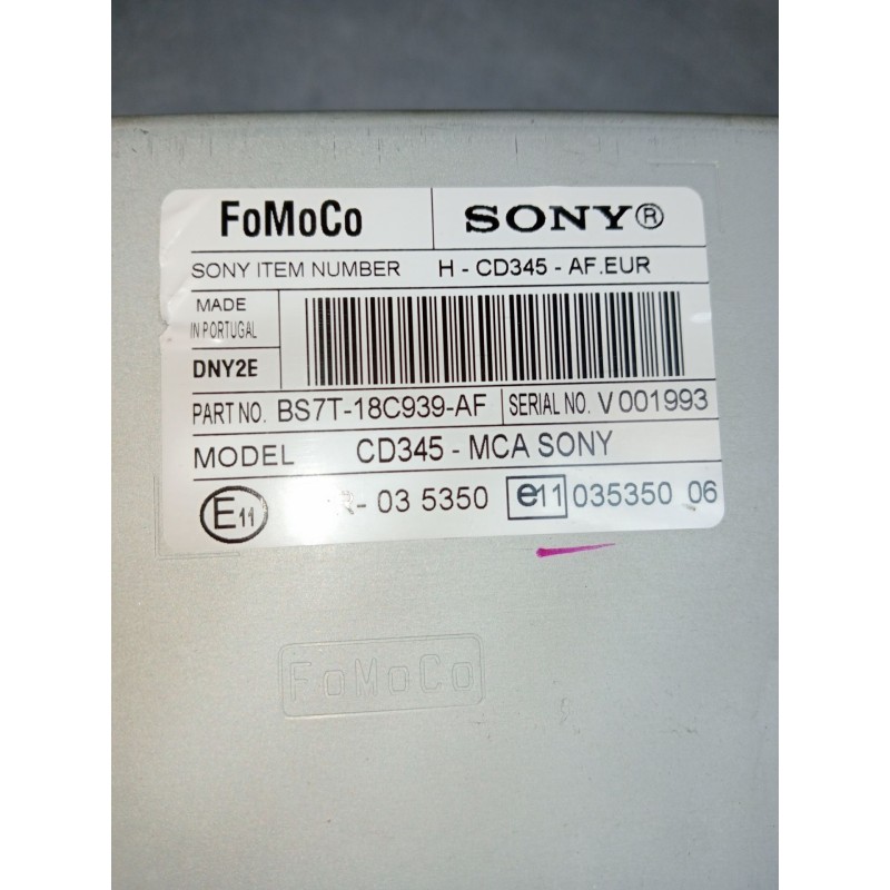 Recambio de sistema audio / radio cd para ford s-max (ca1) 2.0 tdci cat referencia OEM IAM BS7T18C939AF CD345MCA 2010
