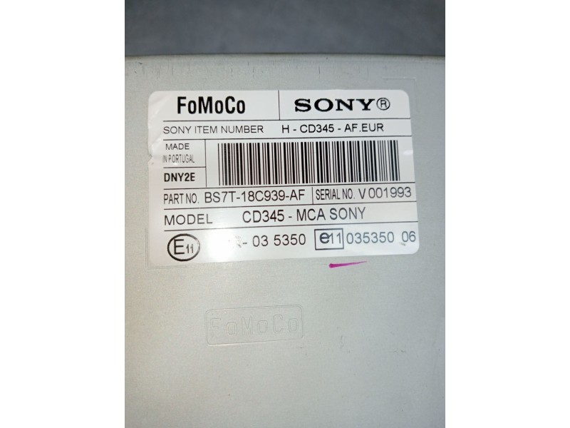 Recambio de sistema audio / radio cd para ford s-max (ca1) 2.0 tdci cat referencia OEM IAM BS7T18C939AF CD345MCA 2010