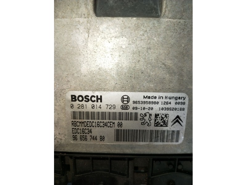 Recambio de centralita motor uce para citroën c4 grand picasso i (ua_) 1.6 hdi referencia OEM IAM 0281014729 9665674480 1039S201