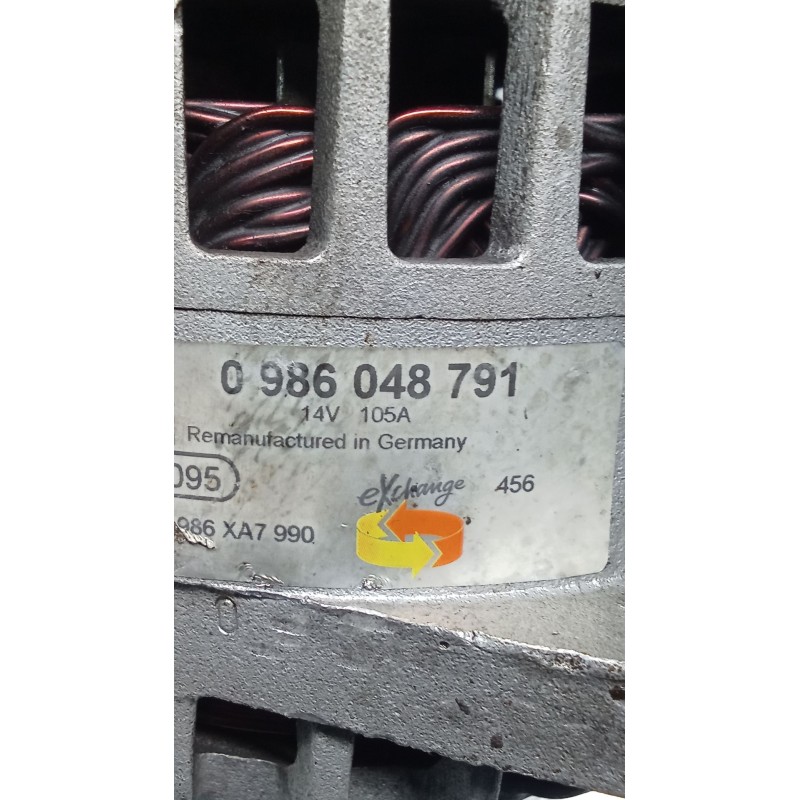 Recambio de alternador para opel zafira / zafira family b (a05) 1.9 cdti (m75) referencia OEM IAM 0986048791 105A 05