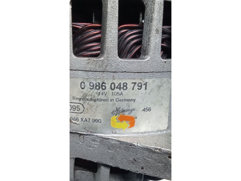 Recambio de alternador para opel zafira / zafira family b (a05) 1.9 cdti (m75) referencia OEM IAM 0986048791 105A 05