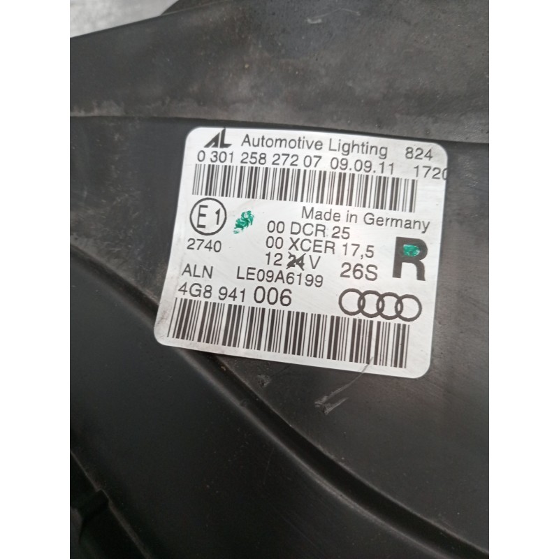 Recambio de faro derecho para audi a7 sportback (4ga, 4gf) 3.0 tdi quattro referencia OEM IAM 4G8941006 030125827207 4G0907397 8