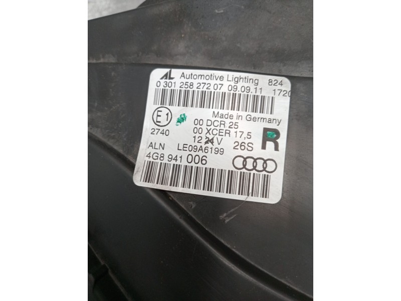 Recambio de faro derecho para audi a7 sportback (4ga, 4gf) 3.0 tdi quattro referencia OEM IAM 4G8941006 030125827207 4G0907397 8