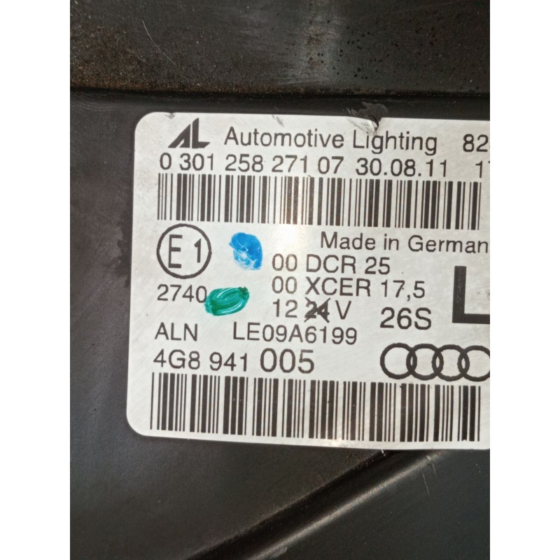 Recambio de faro izquierdo para audi a7 sportback (4ga, 4gf) 3.0 tdi quattro referencia OEM IAM 4G8941005 030125827107 8K0941597