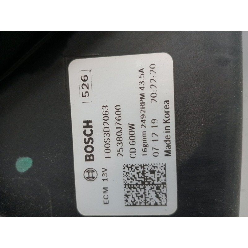 Recambio de electroventilador para kia ceed tourer (cd) 1.6 crdi 115 referencia OEM IAM F00S3D2063 25380J7600 25304J7600 2018