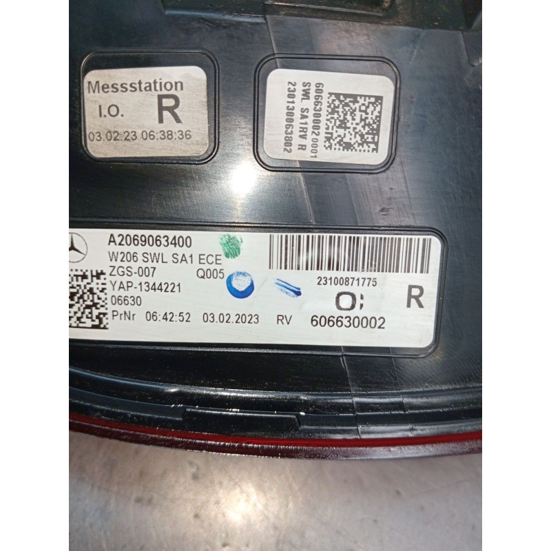 Recambio de piloto trasero derecho para mercedes-benz clase c (w206) c 200 d (206.003) referencia OEM IAM A2069063400 606630002 