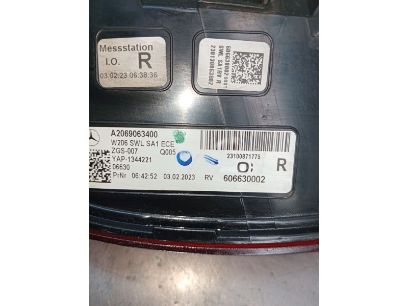 Recambio de piloto trasero derecho para mercedes-benz clase c (w206) c 200 d (206.003) referencia OEM IAM A2069063400 606630002 