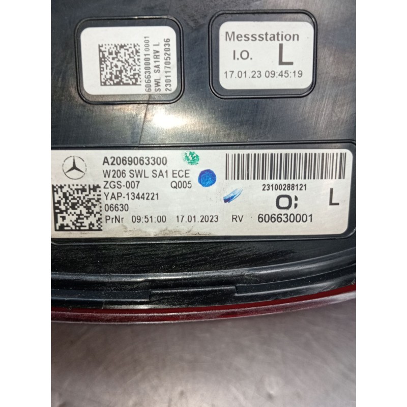 Recambio de piloto trasero izquierdo para mercedes-benz clase c (w206) c 200 d (206.003) referencia OEM IAM A2069063300 23100288