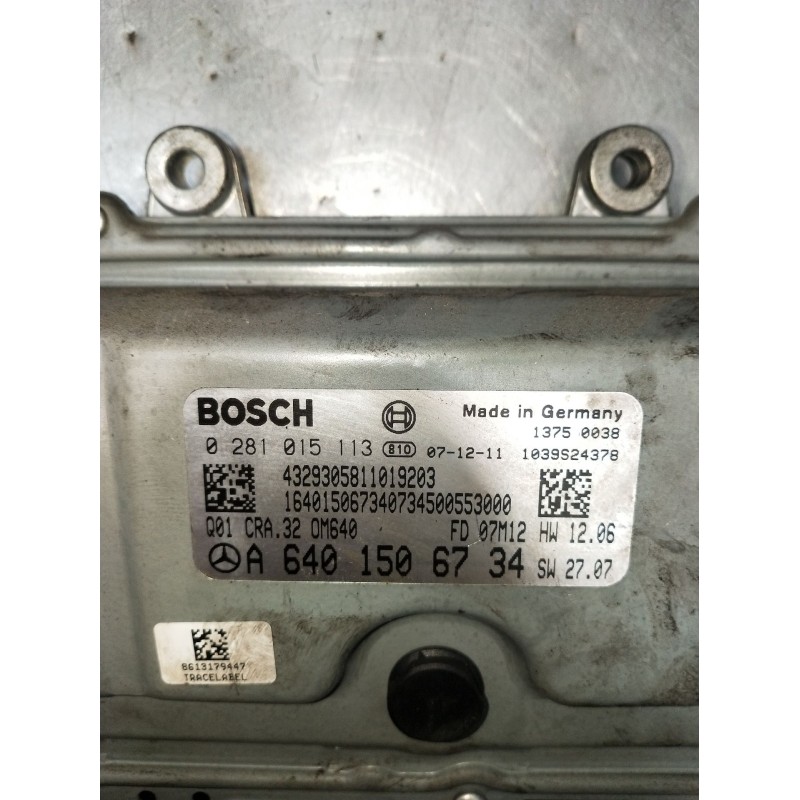 Recambio de centralita motor uce para mercedes-benz clase a (w169) a 180 cdi (169.007, 169.307) referencia OEM IAM 0281015113 A6