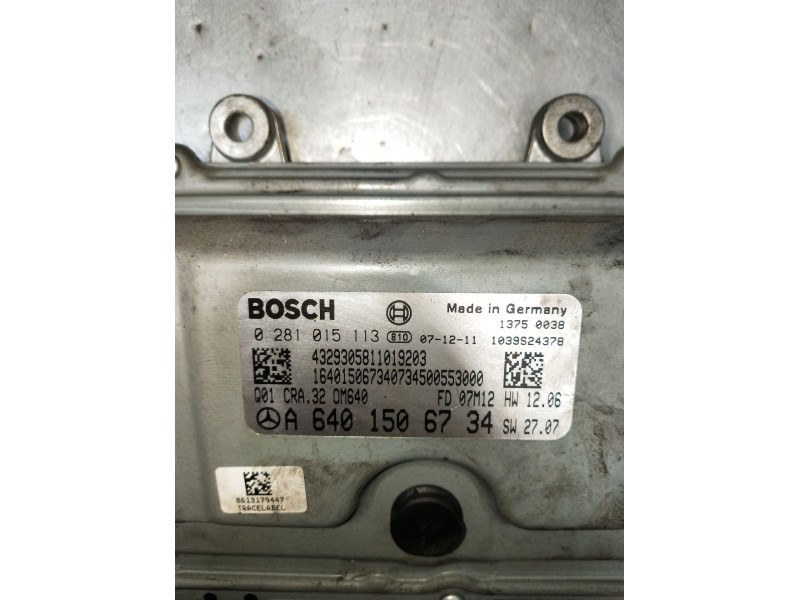 Recambio de centralita motor uce para mercedes-benz clase a (w169) a 180 cdi (169.007, 169.307) referencia OEM IAM 0281015113 A6