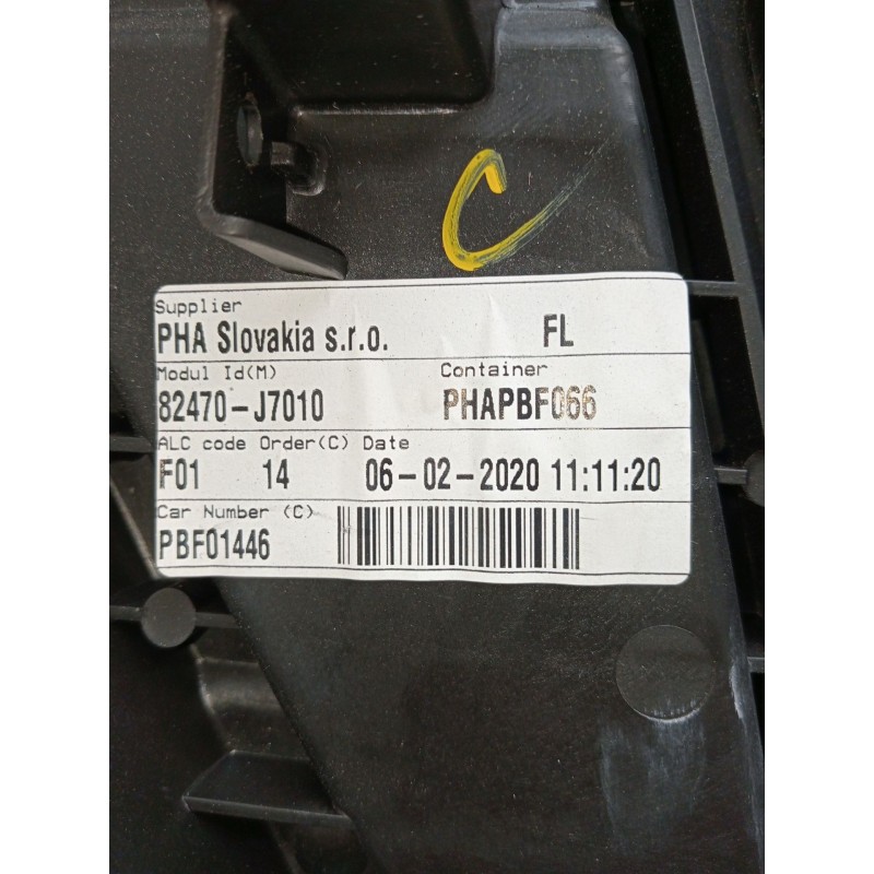 Recambio de elevalunas delantero izquierdo para kia ceed tourer (cd) 1.6 crdi 115 referencia OEM IAM 82470J7010 5P. F00S1W2274 2
