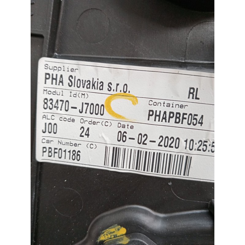Recambio de elevalunas trasero izquierdo para kia ceed tourer (cd) 1.6 crdi 115 referencia OEM IAM 83470J7000 5P. 83450J7000 201