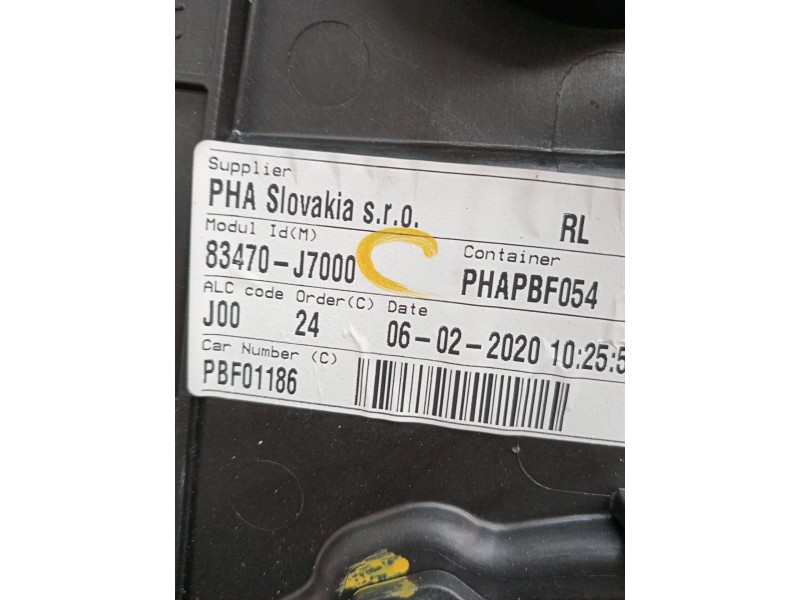 Recambio de elevalunas trasero izquierdo para kia ceed tourer (cd) 1.6 crdi 115 referencia OEM IAM 83470J7000 5P. 83450J7000 201