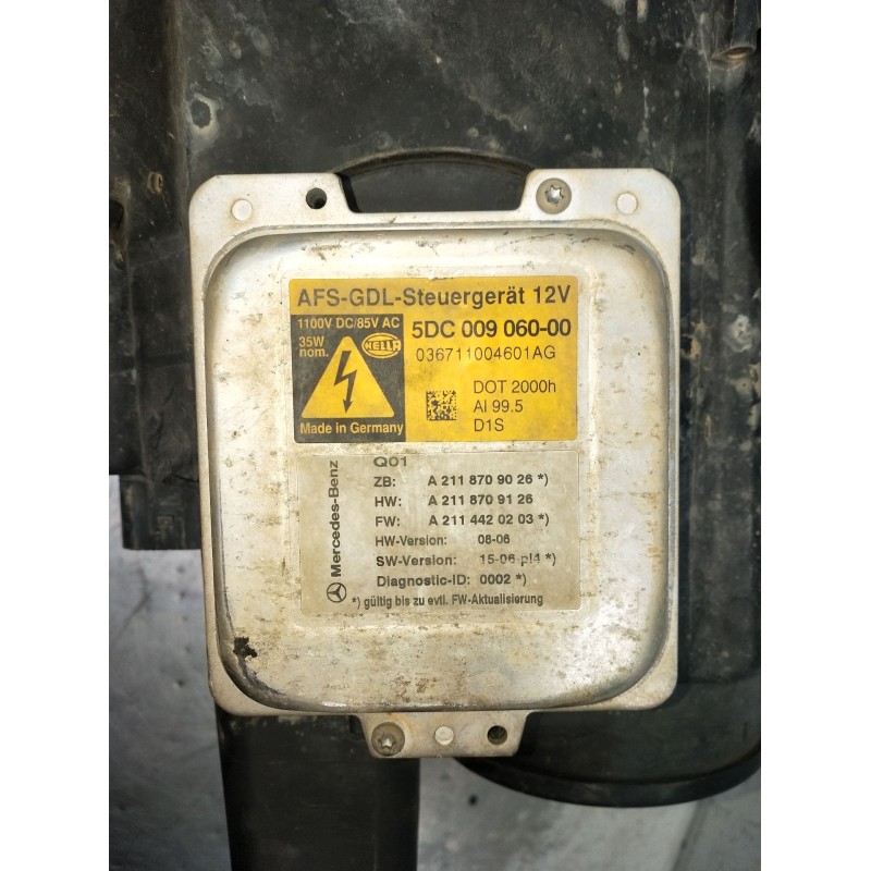 Recambio de faro derecho para mercedes-benz clase e (w211) e 220 cdi (211.008) referencia OEM IAM 5DC00906000 XENON 2002