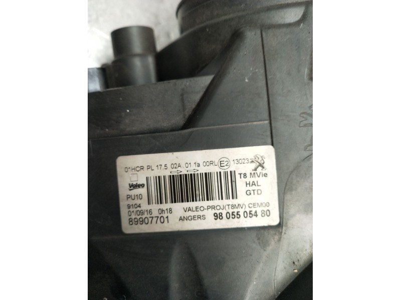 Recambio de faro izquierdo para peugeot 5008 (0u_, 0e_) 1.6 bluehdi 120 referencia OEM IAM 9805505480 89907701 2012