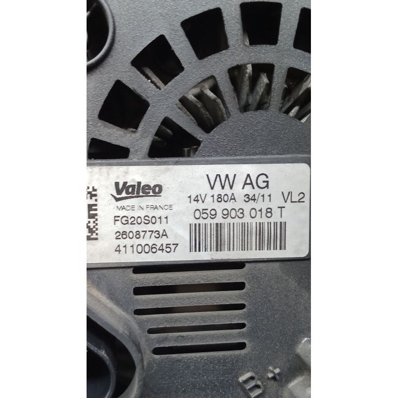Recambio de alternador para audi a7 sportback (4ga, 4gf) 3.0 tdi quattro referencia OEM IAM 059903018T 2608773A FG20S011 180A