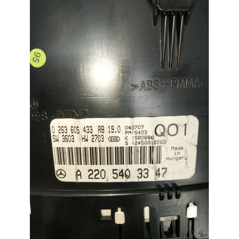 Recambio de cuadro instrumentos para mercedes-benz clase s (w220, v220) s 320 cdi (220.025, 220.125) referencia OEM IAM A2205403