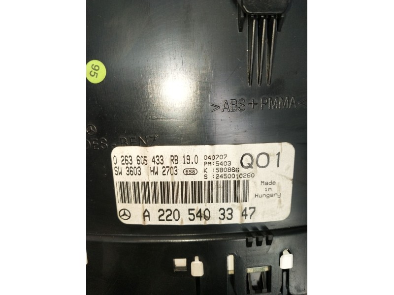 Recambio de cuadro instrumentos para mercedes-benz clase s (w220, v220) s 320 cdi (220.025, 220.125) referencia OEM IAM A2205403