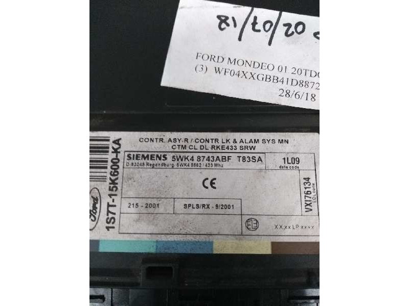 Recambio de modulo electronico para ford mondeo berlina (ge) 2.0 16v di td cat referencia OEM IAM 1S7T15K600KA 5WK48743ABF T83SA