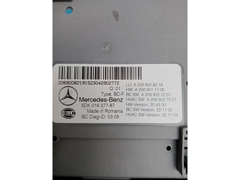Recambio de modulo electronico para mercedes-benz clase c (w206) c 200 d (206.003) referencia OEM IAM A2069008219 5DK01637787 A2