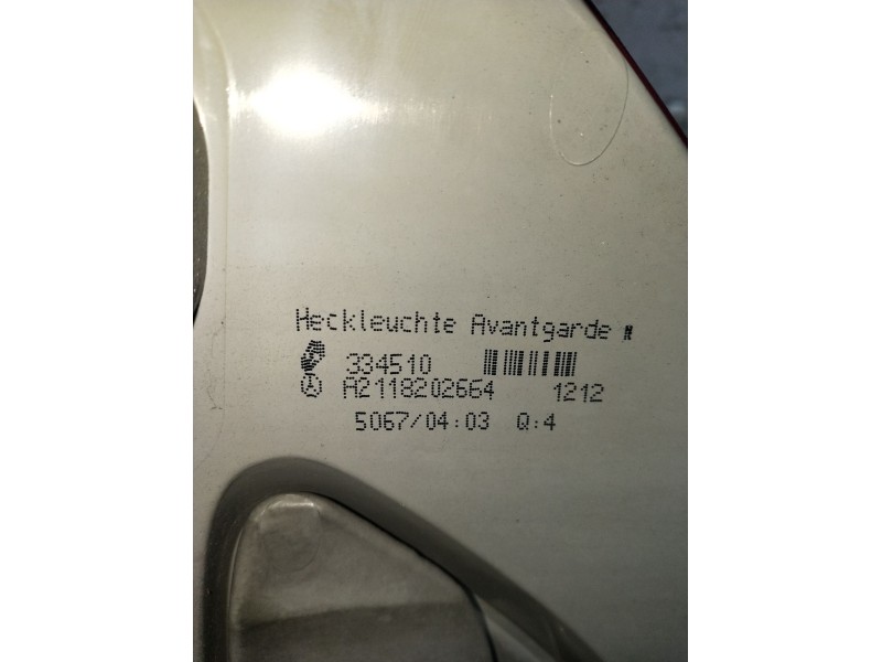 Recambio de piloto trasero derecho para mercedes-benz clase e (w211) e 220 cdi (211.008) referencia OEM IAM A2118202664 334510 2