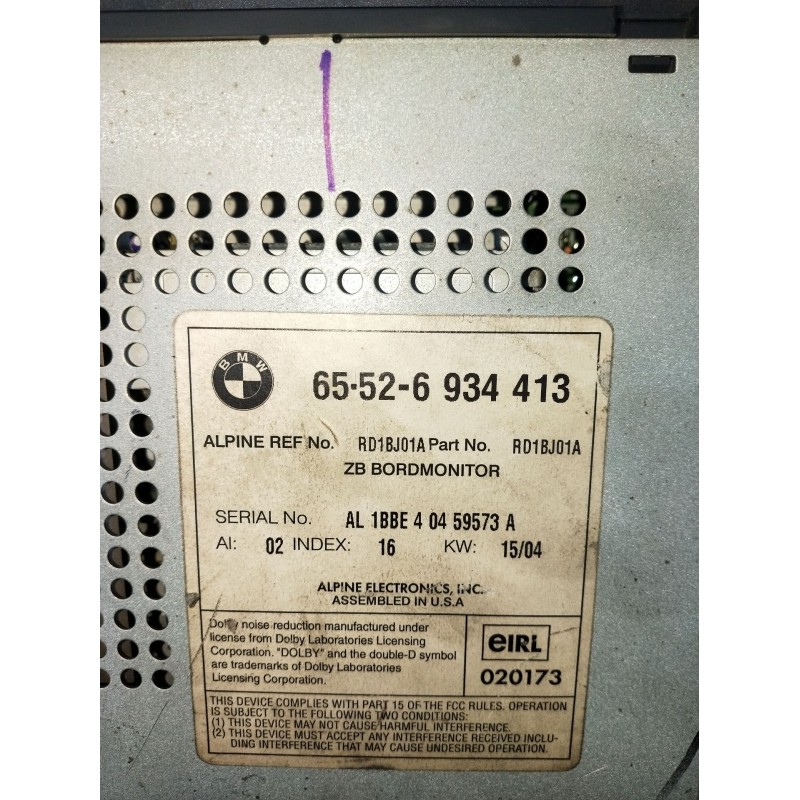 Recambio de pantalla multifuncion para bmw x5 (e53) 3.0 d referencia OEM IAM 65526934413 RD1BJ01A 2003
